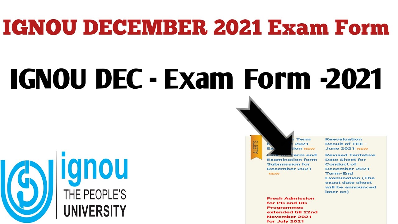 IGNOU dec - 2021 Exam form ||important for all IGNOU students||that was open study||
