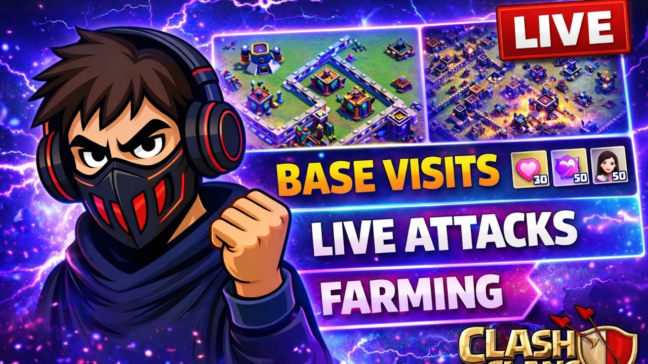 LIVE Clash of Clans 🔴 | Base Visits, Live Attacks & Farming 💥