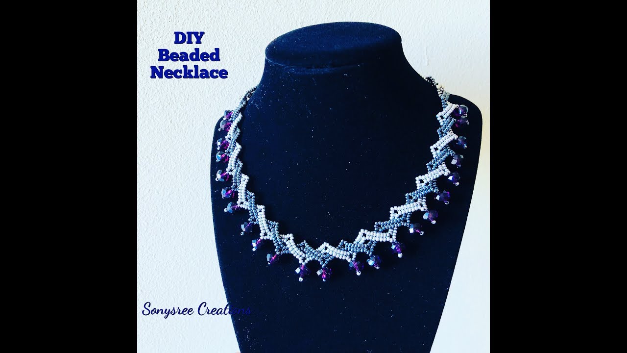 Zigzag Beaded Necklace.Herringbone 💞