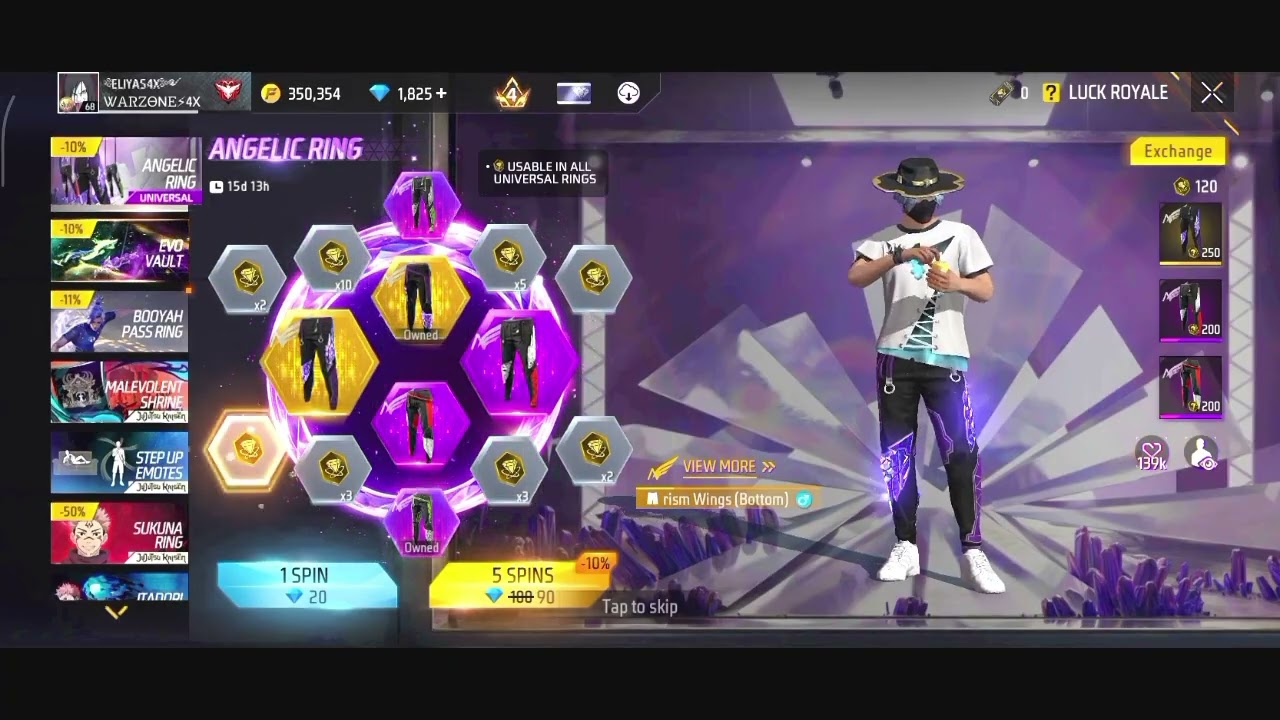 Angelic Ring🥰unlock Free Fire llNew Angelic pant Fiee Fire ll#ELIYAS4X