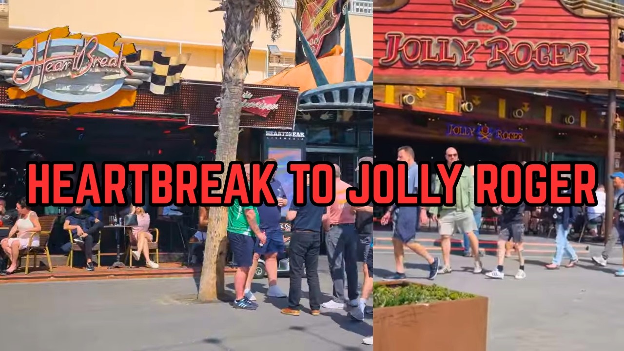 Benidorm Ride: Heartbreak to Jolly Roger Bar | Busy Costa Blanca #benidorm #heartbreak #jollyroger
