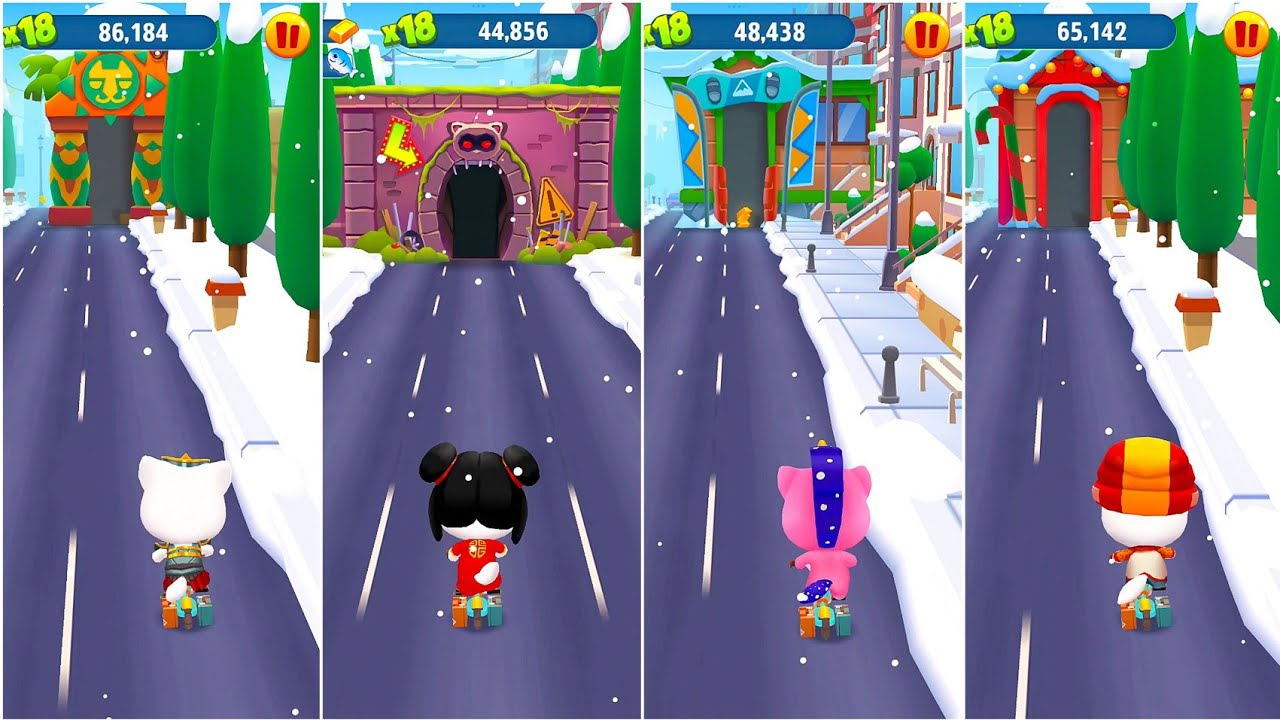 Talking Tom Gold Run Valkyrie Andela, Lucky Angela,Unicorn Angela,Skater Angela RabiaGameplay