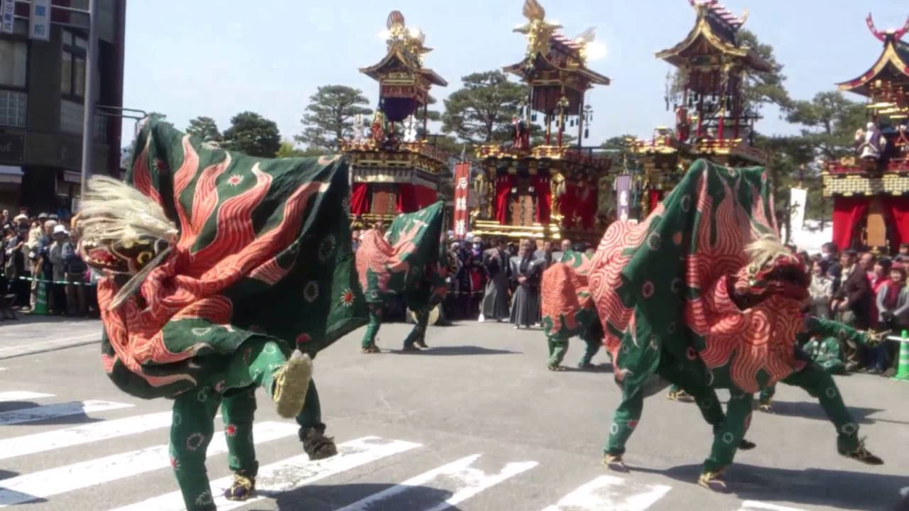 高山市制80周年記念行事　日枝神社　獅子舞１ 2016.04
