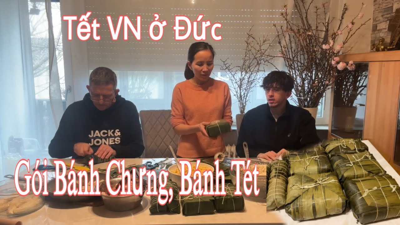 Nhà MiG gói bánh chưng bánh tét ăn Tết Việt. Andi gói bánh giỏi hơn vợ | Cuộc sống ở Đức