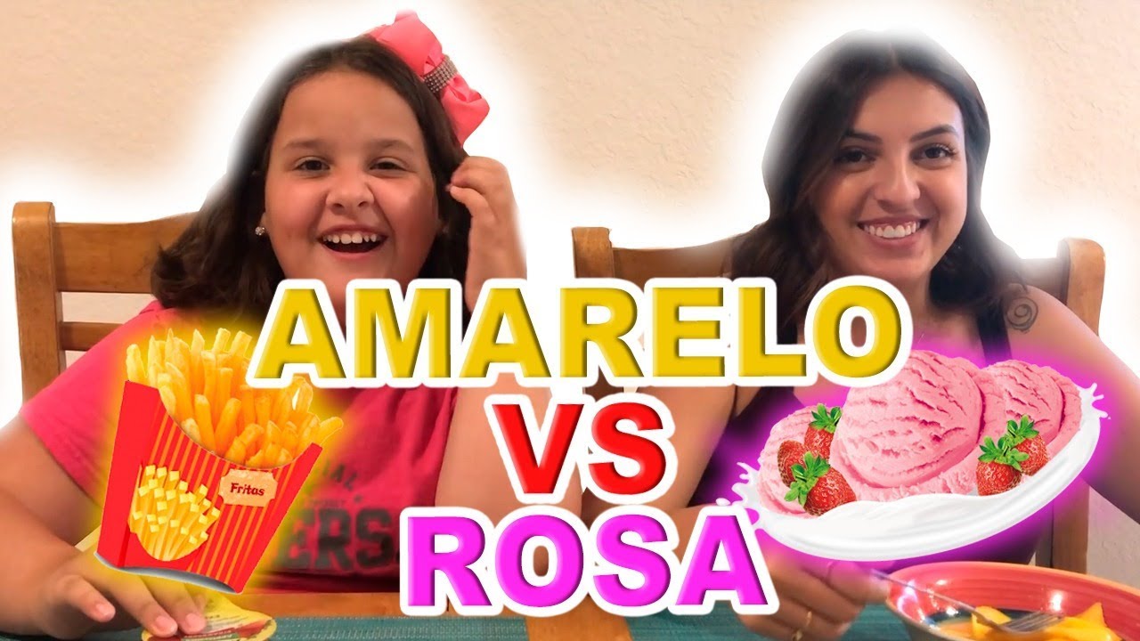 24 HORAS só COMENDO COMIDA ROSA vs  AMARELA ( ft. POLI LANDIM)