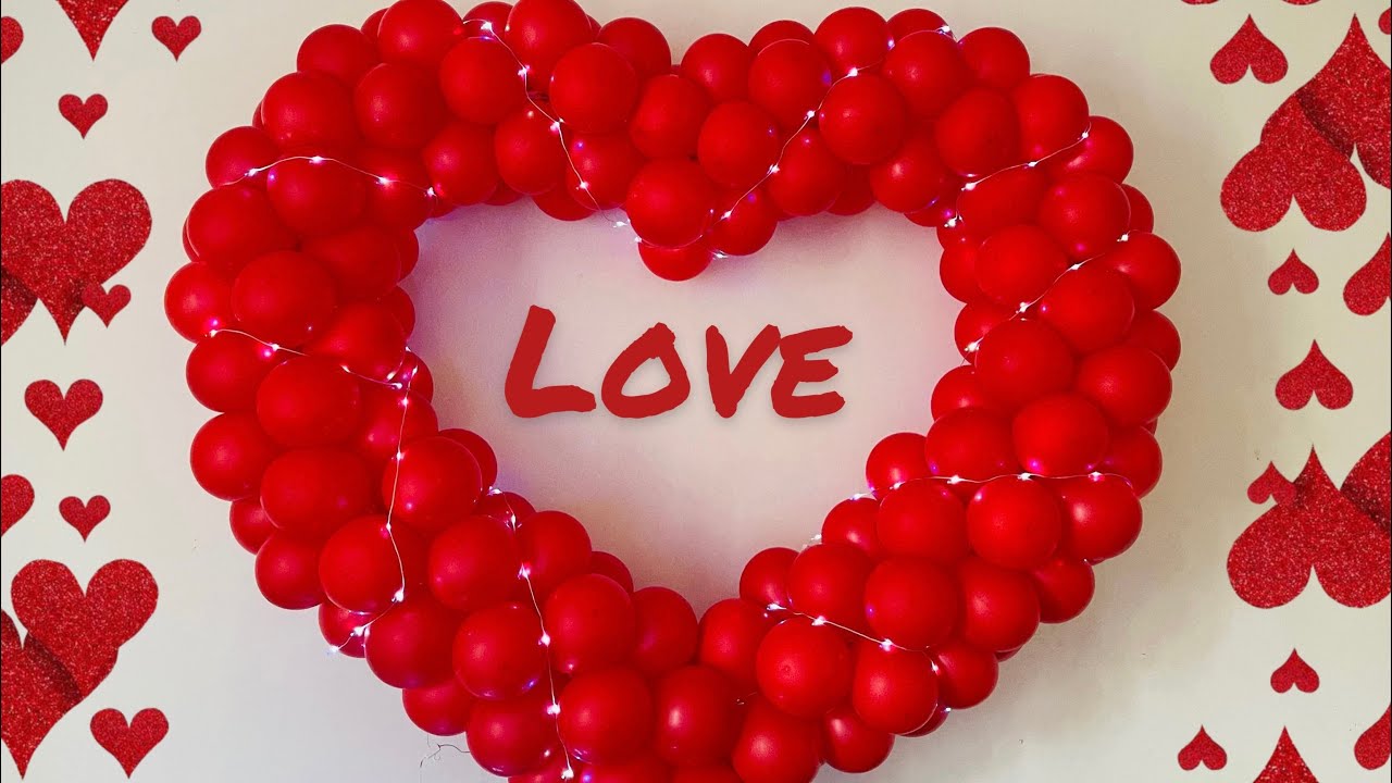 VALENTINES Day Heart Shape Balloon Garland / With Out Stand بادكنك آرايي #balloonarch#بادكنك آرائي