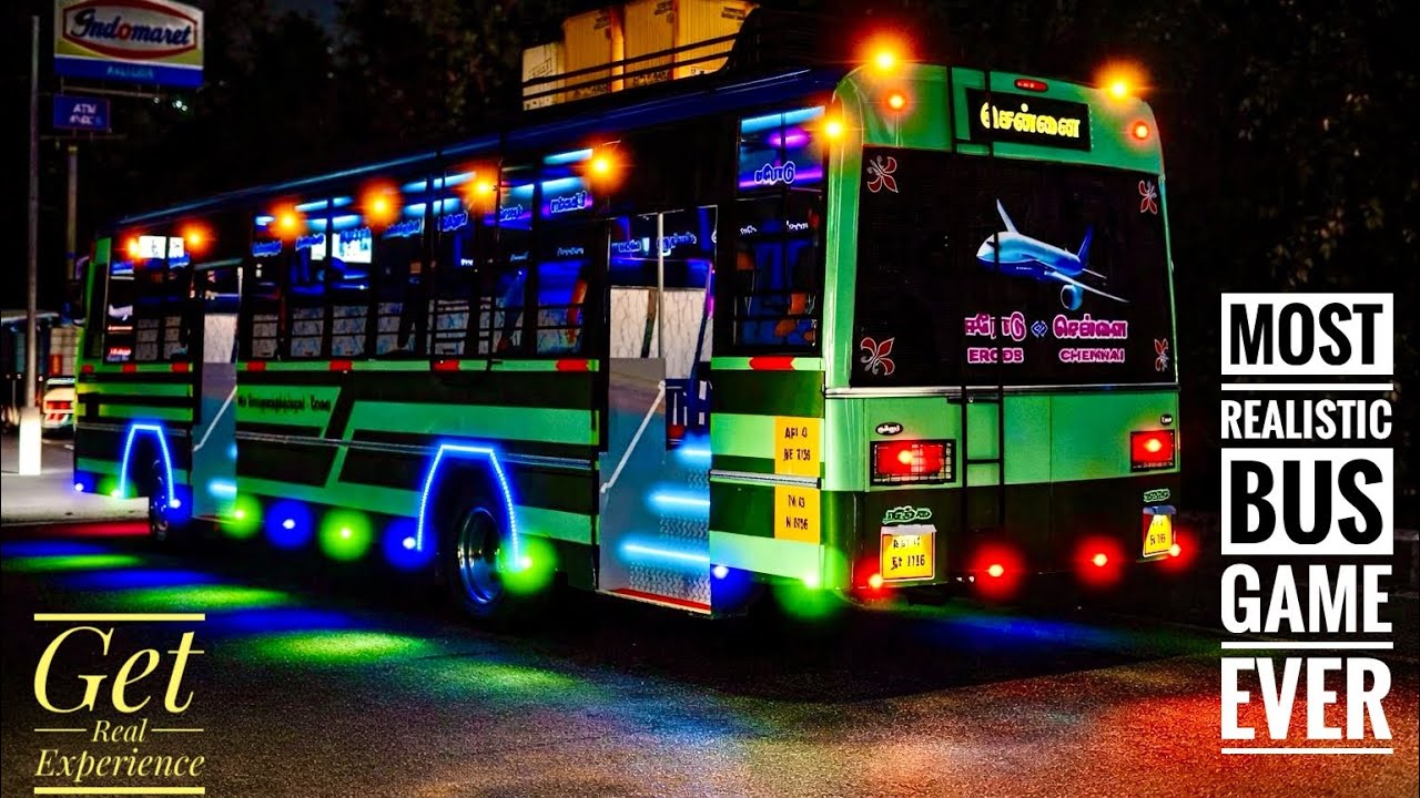 😳 Most Realistic TNSTC Bus Game | Chennai Bus Driving on foggy road | Night trip 