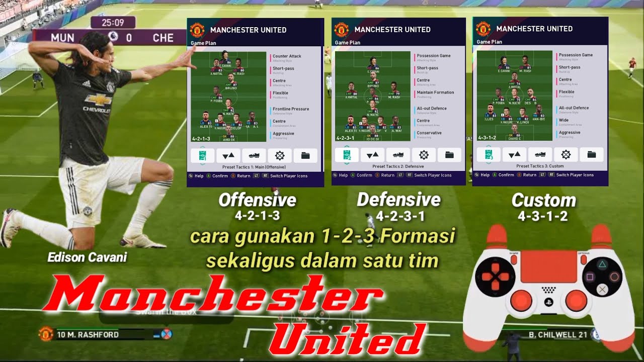 PES 2021.! Terbaru, cara seting & gunakan 2-3 formasi sekaligus dalam satu team 