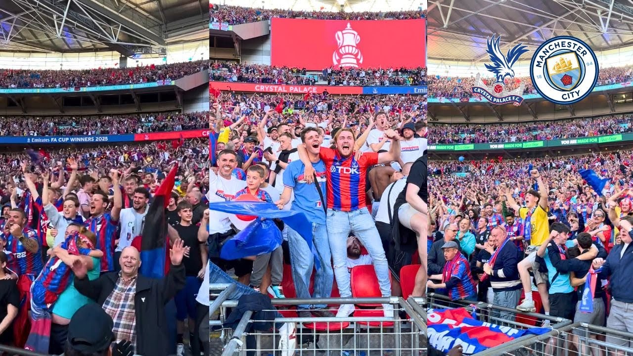 Crystal Palace Fans Turn Wembley Red & Blue After Historic FA Cup Triumph