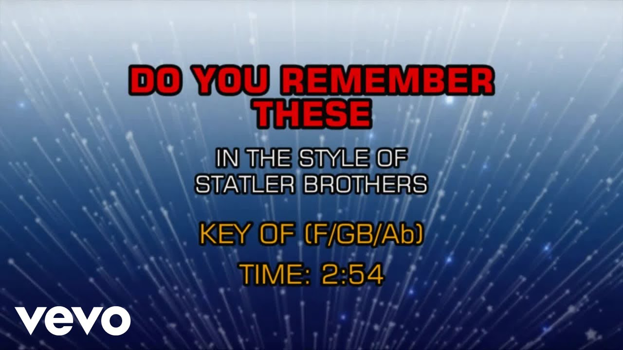 The Statler Brothers - Do You Remember These (Karaoke)