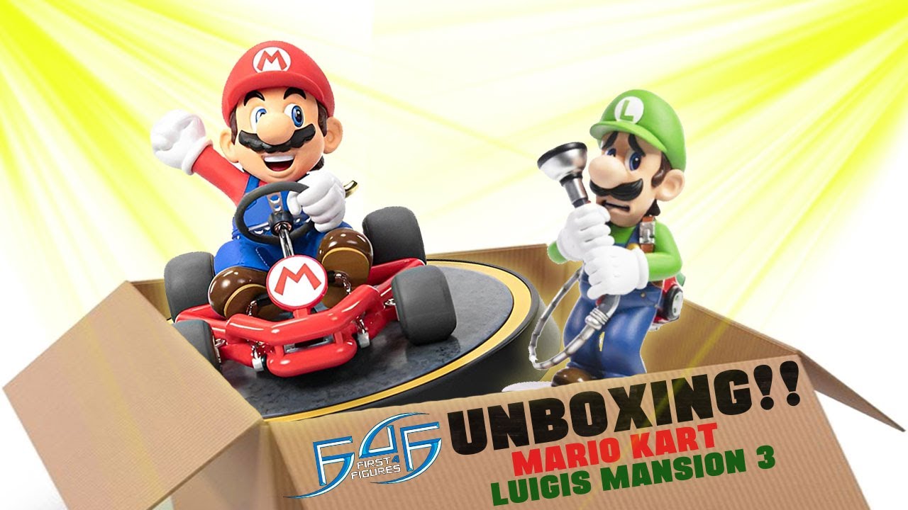 Unboxing First4Figures' Mario Kart and Luigi's Mansion 3 statues!