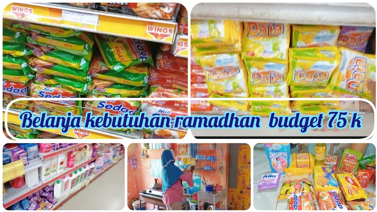 KEMINIMARKET BELANJA KEBUTUHAN RAMADHAN BUGDET 75 K || URUS CUCIAN DAN MENATA CUCIAN 😊