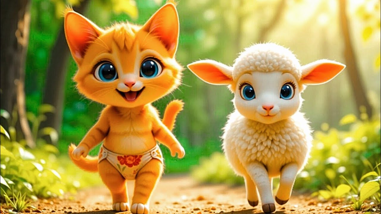 A Tiny Kitten Suddenly Grabs To Save A Baby Lamb's Life 🐱🐑🏃‍♂️