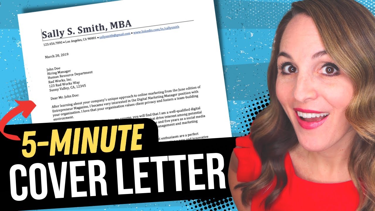 The PERFECT Cover Letter In 5 MINUTES Or Less - BEST Cover Letter Examples & Template!