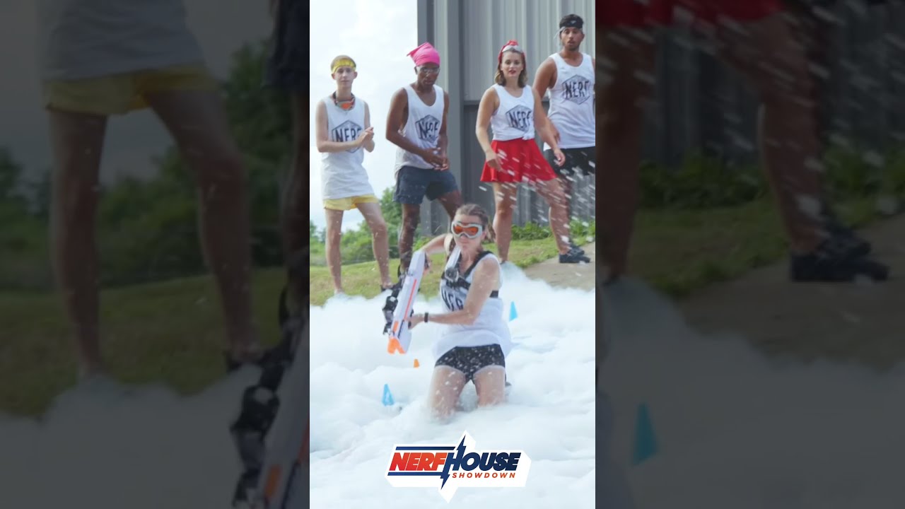 Nerf Shots on a Super Slippery Slide!