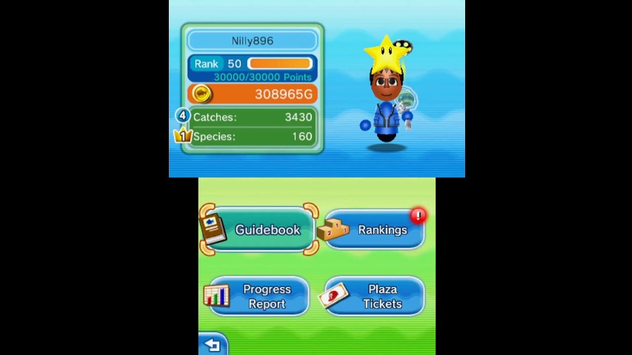 StreetPass Mii Plaza - Ultimate Angler / StreetPass Fishing - All Species Collected