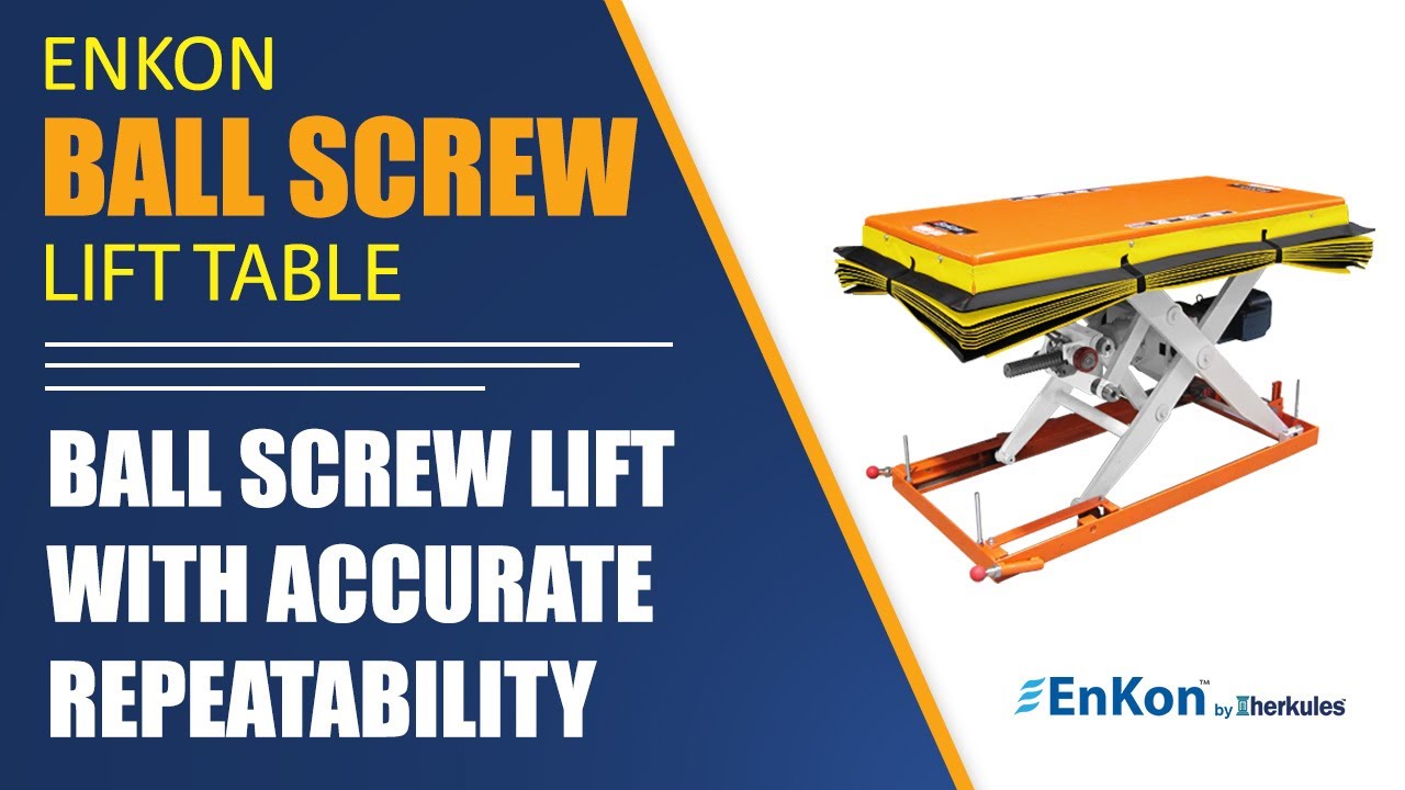 v1389 01 enkon custom ball screw scissor lift table accurate repeatability electriccar manufacturer