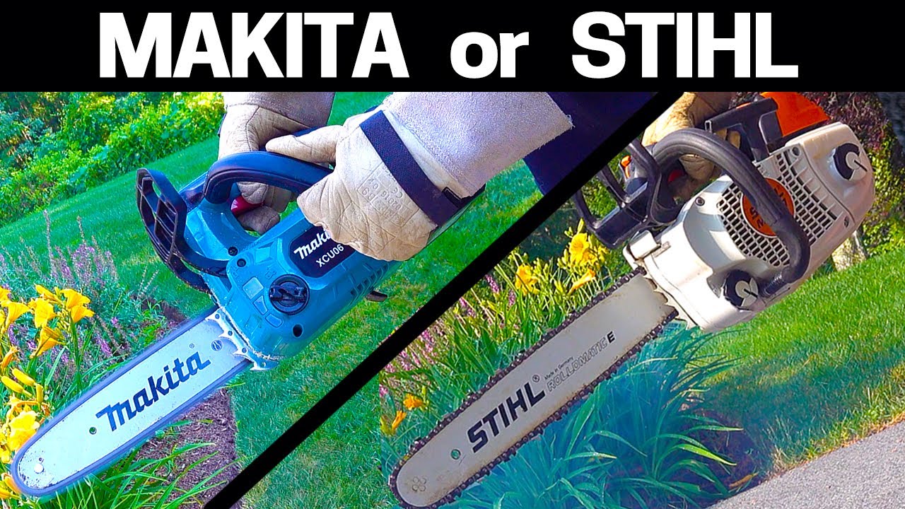 Gas Chainsaw VS Electric - Makita against Stihl Pro MS200T/MS201
