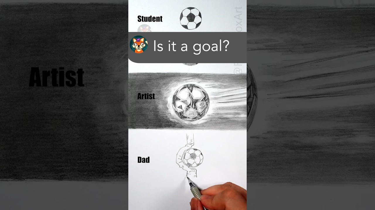 Dad vs Artist how to draw football soccer ball Champions League 2023 Adidas Finale 23 Europa League