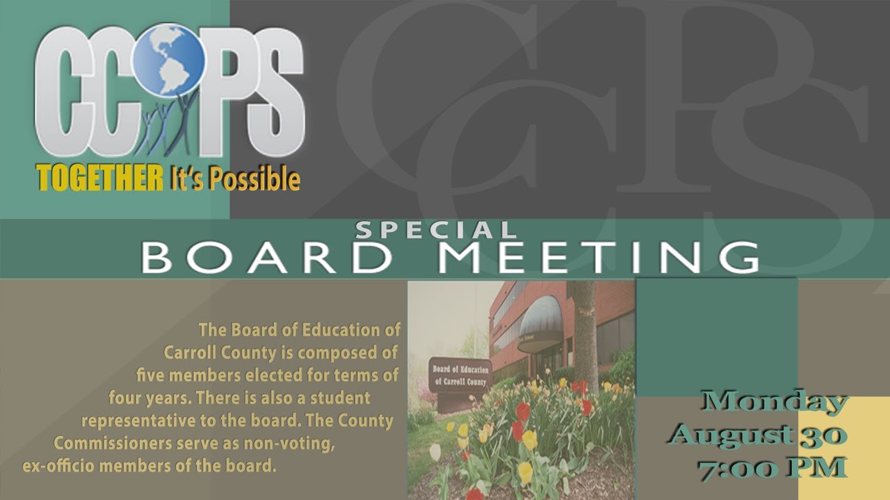 Special Board of Education Meeting August 30,2021