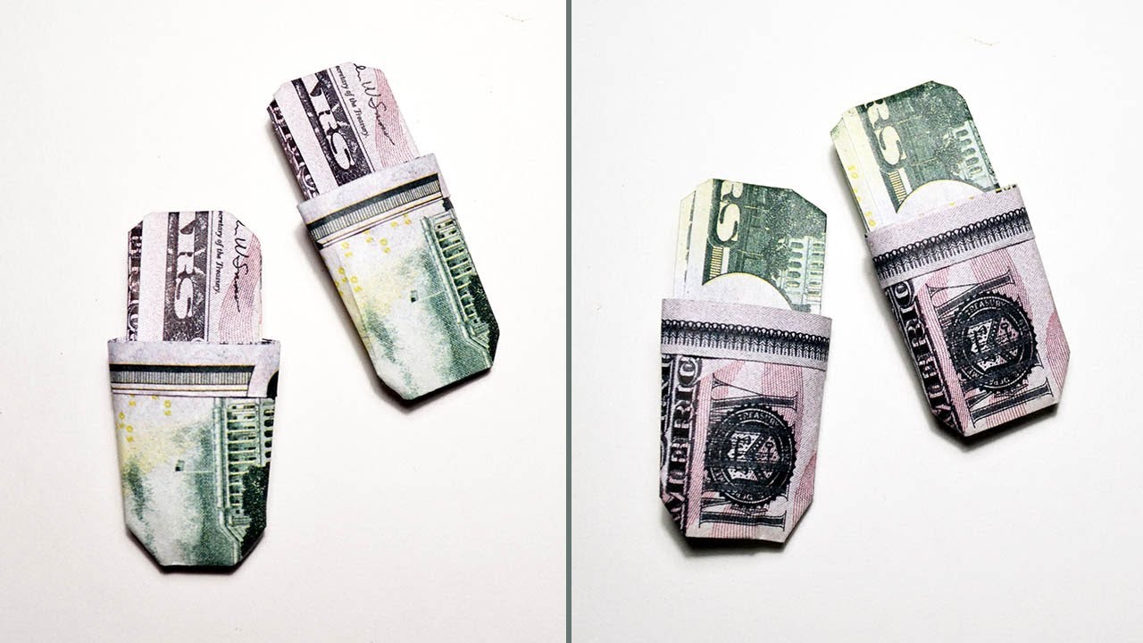 Money SLIPPERS Origami Shoes Dollar Tutorial DIY Gift