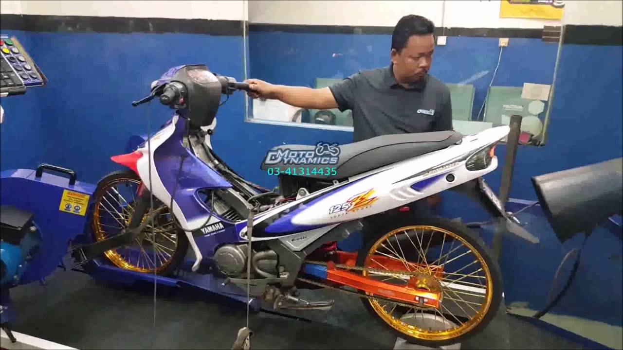 YAMAHA 125ZR 2T Drag Racing Bike Dyno - Motodynamics Technology Malaysia