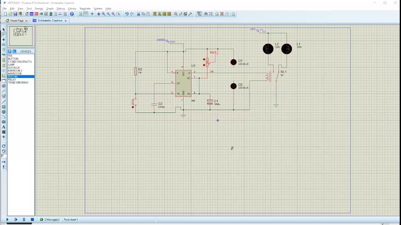 Diseño de Timer con 555 modo monoestable en simulador Isis Proteus