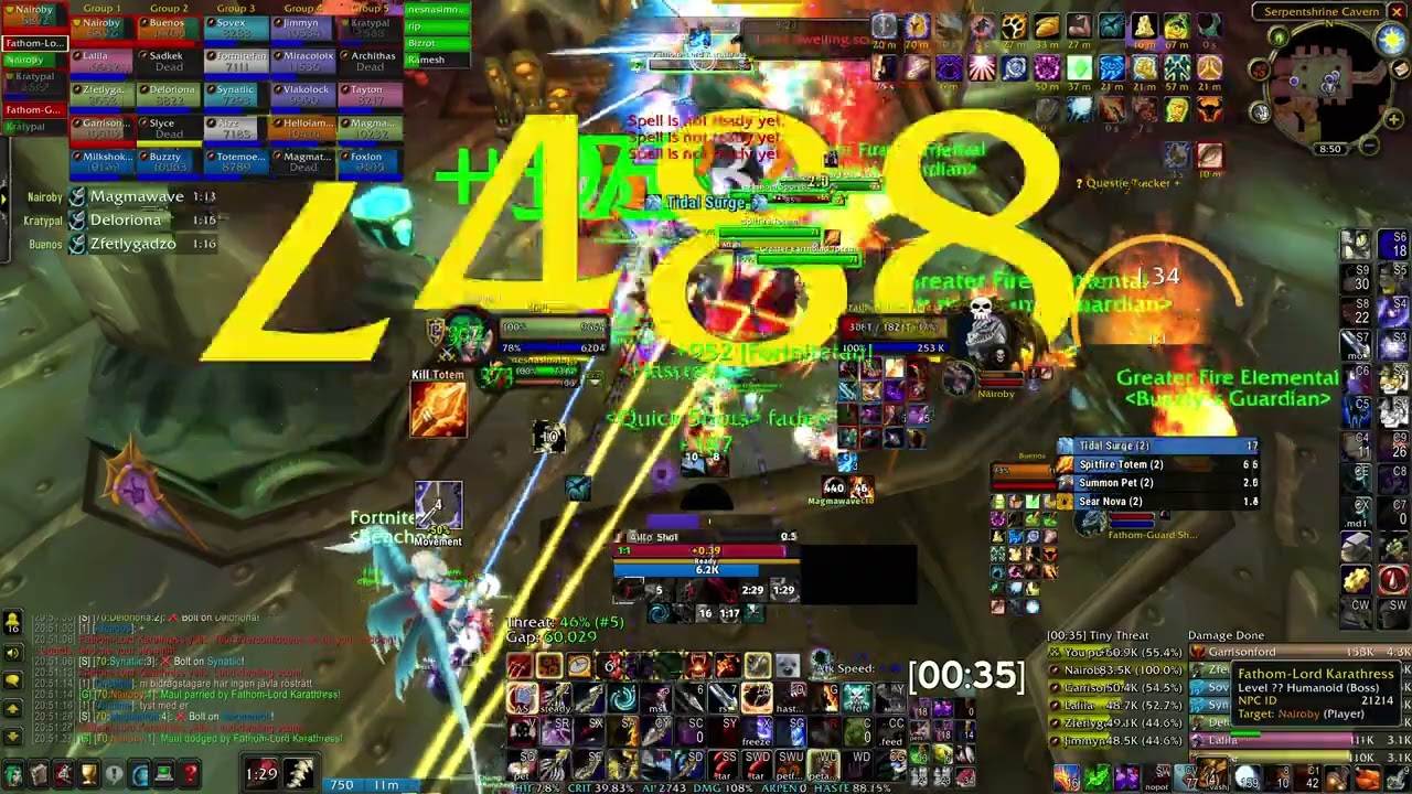 [TBC Anniversary] 49s Fathom-Lord Karathress | Hunter Meleeweave | Rank 41 3,475 DPS