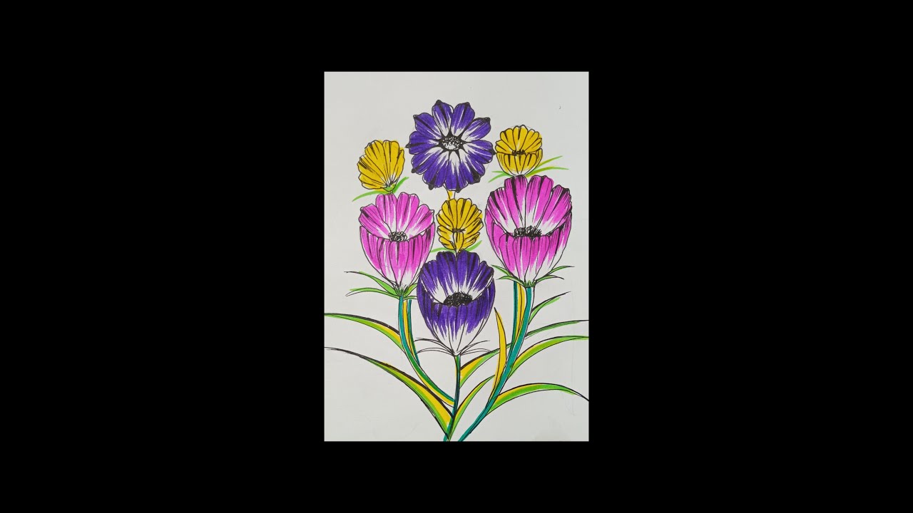 Flowers Design// Floral Drawing//Tattoo Design//@MindRelaxingArt