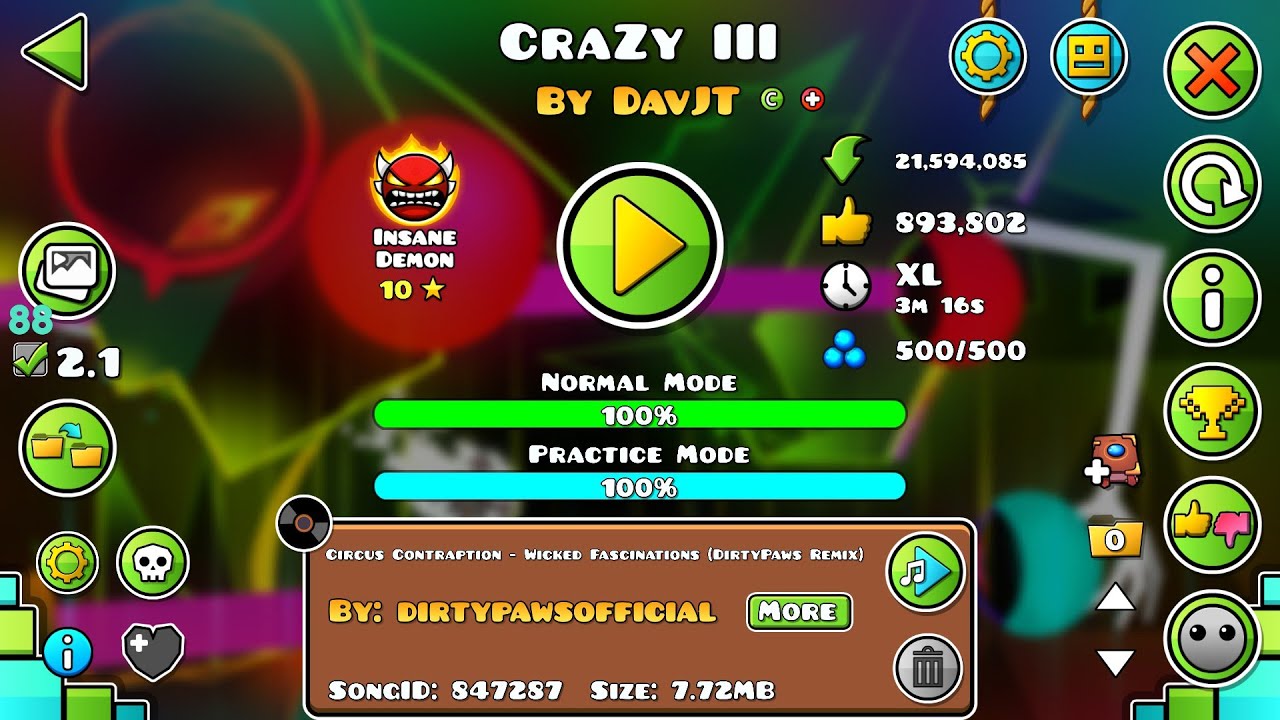 MON PREMIER INSANE DEMON - Crazy III - DavJT 100 % - GD