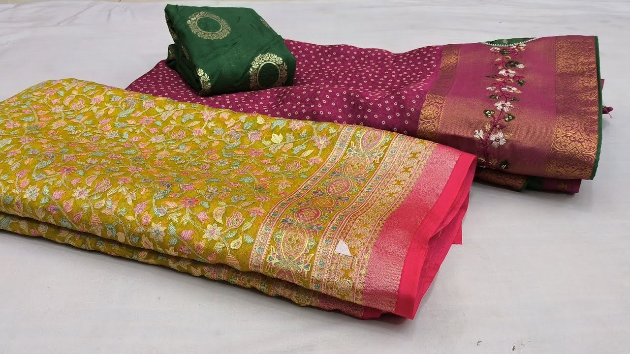 New Fancy Blouse Saree|Braso Saree|Crep Silk Saree#newtrendingsaree #newfancysaree 