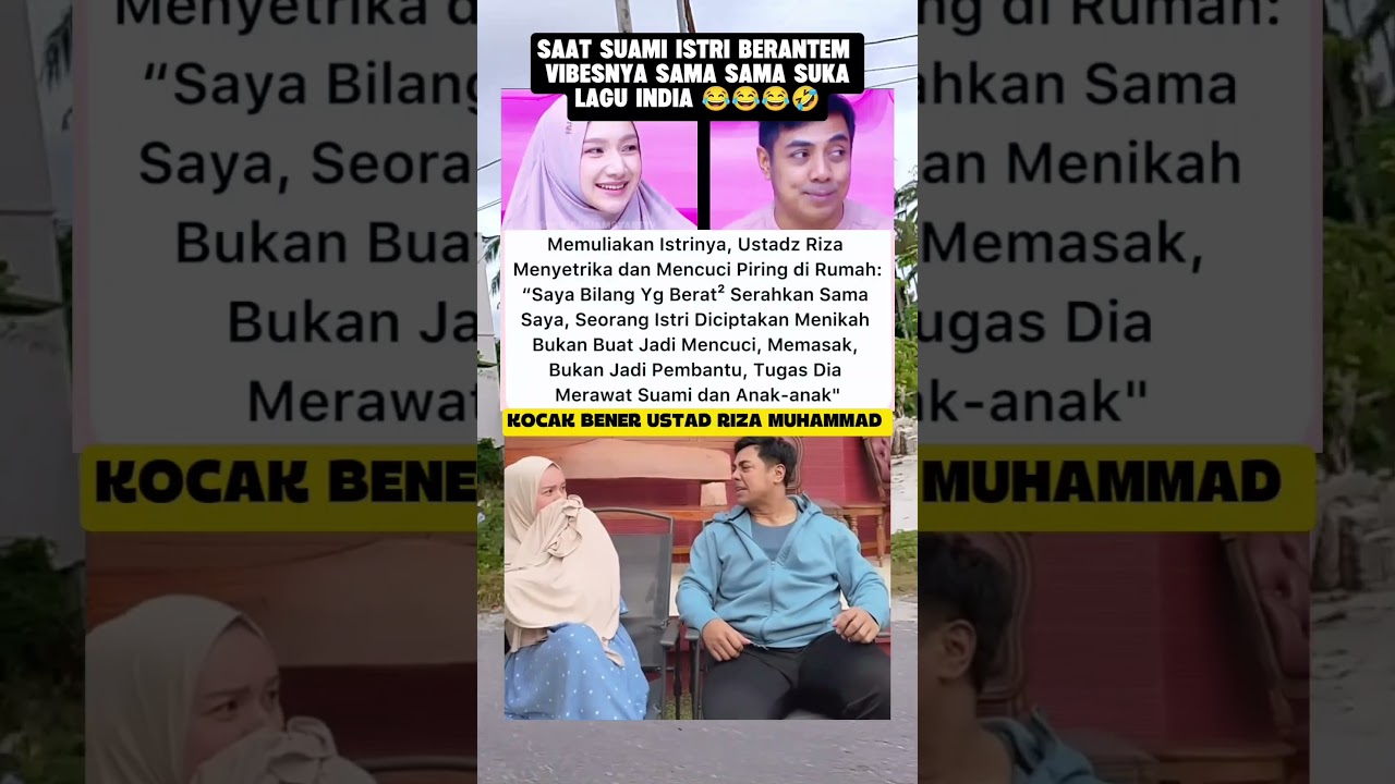 Kocak Ustad Riza Muhammad dan Istri Berantem Pake lagu India #viralvideo #shortvideo #shorts #artist
