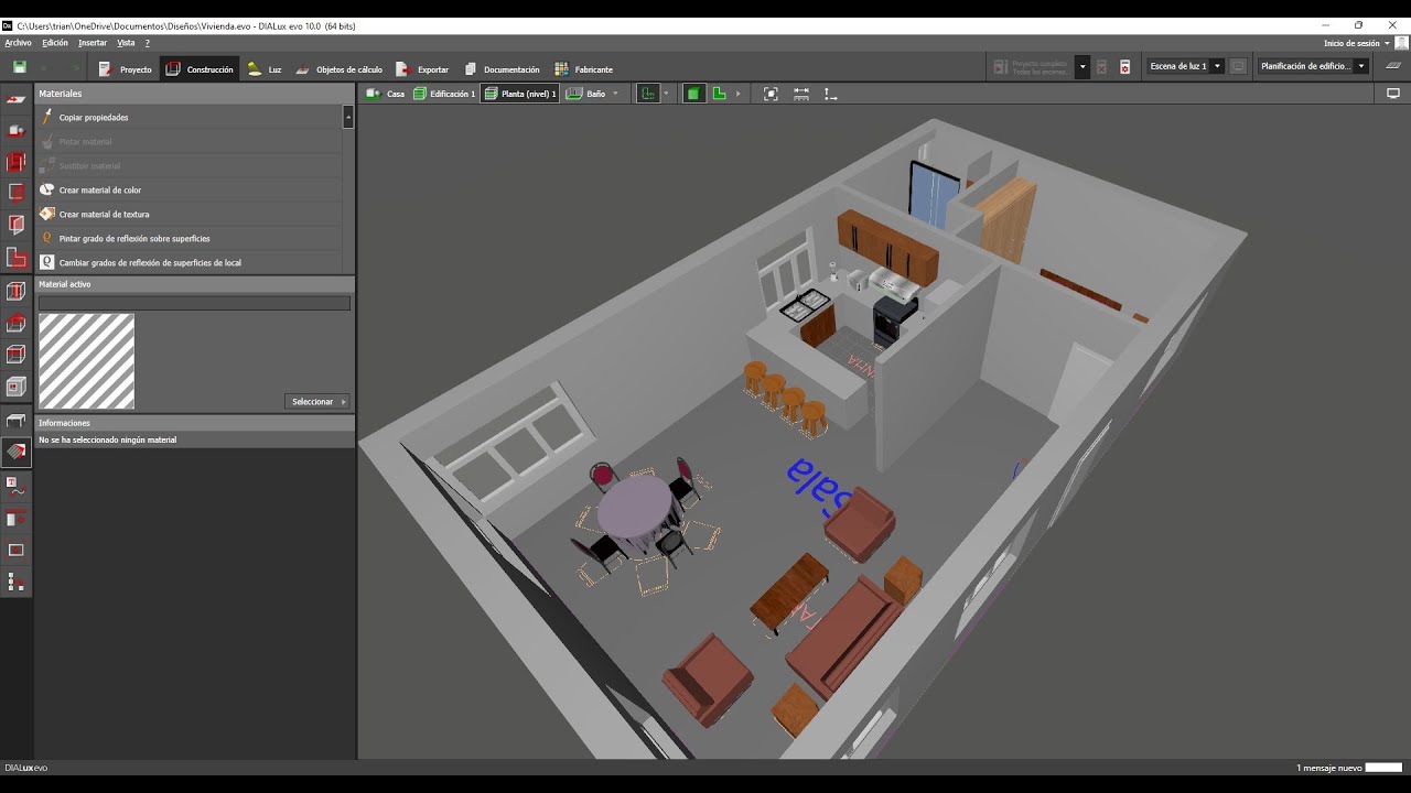 01) Diseño de un Plano eléctrico residencial usando DIALux, AutoCAD, RETIE y cuadro de cargas