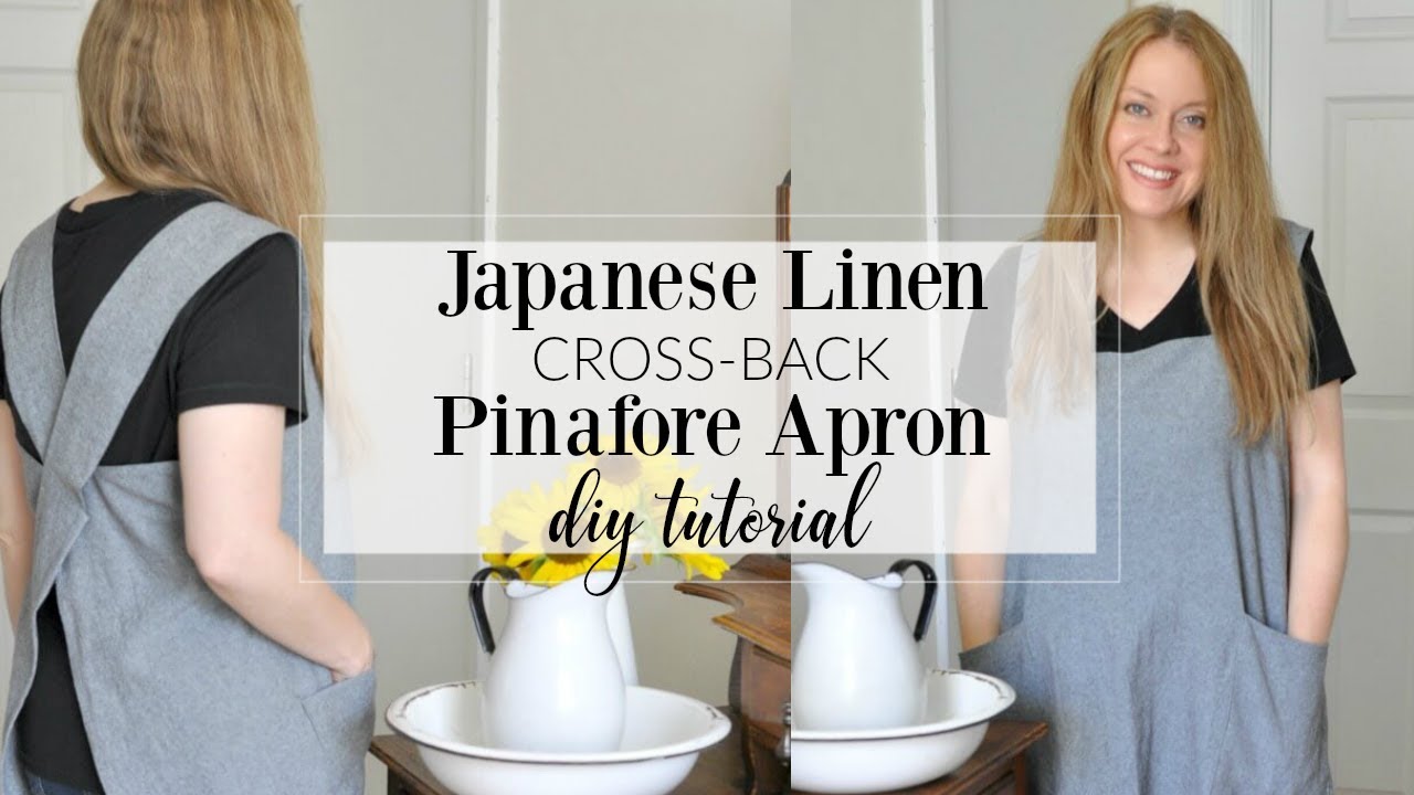 Japanese Linen Cross-Back Pinafore Apron Pattern Tutorial