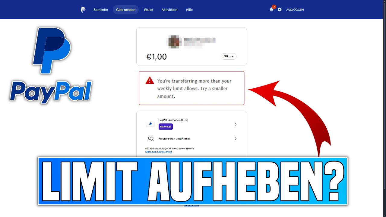 PayPal LIMIT REMOVAL - Is that possible? | PayPal You can't send money