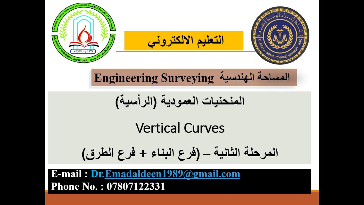 المنحنيات الرأسية Vertical curves