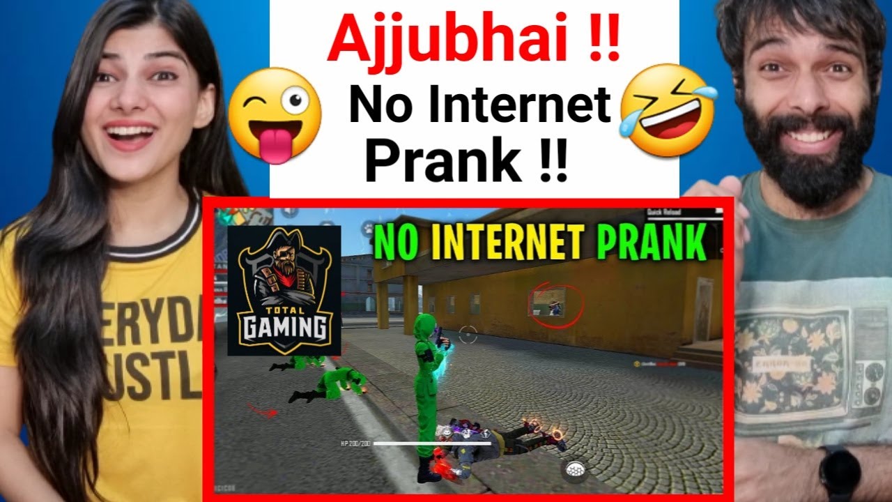 Ajjubhai - NO INTERNET PRANK WITH GREEN CRIMINAL | GARENA FREE FIRE | Ajjubhai Total Gaming Reaction