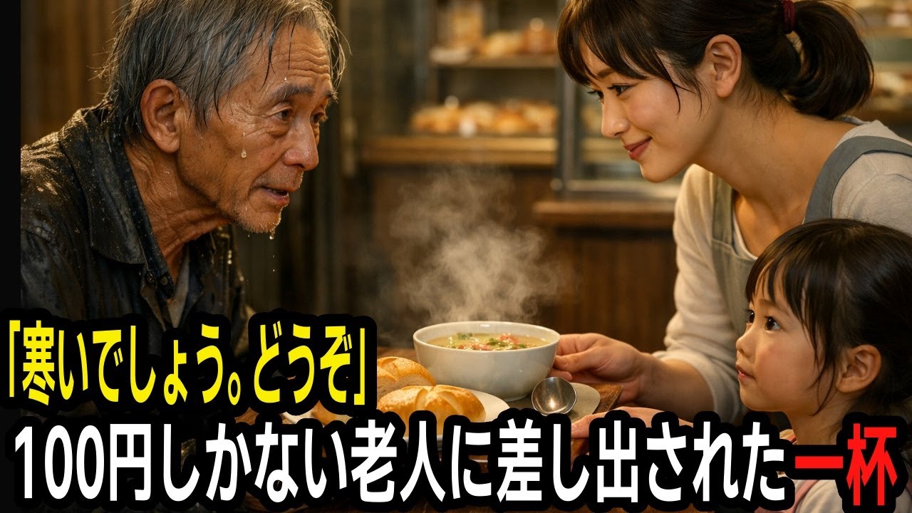 「どうぞ温まってください」100円しかない老人に差し出した温かいパンとスープ…3年後、困窮するシングルマザーの前に現れたのは――