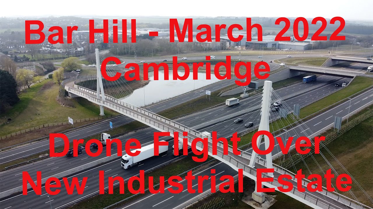 Bar Hill, Cambridgeshire - Drone over new Industrial Site - March 2022