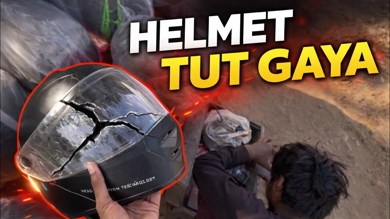 Helmet ka sheesha tut gya 😵‍💫|| #new #vlog #youtube #like 