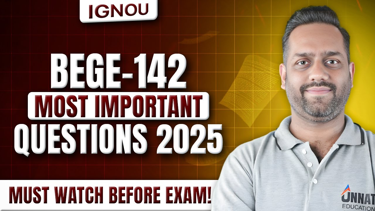 BEGE 142 Question Paper June 2025 Solved | BEGE 142 Important Questions | IGNOU TEE 2025