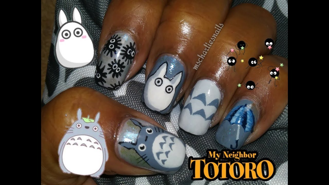 TOTORO INSPIRED NAIL ART | MSCHARLIESNAILS  #totoro #animenails #anime #nailart