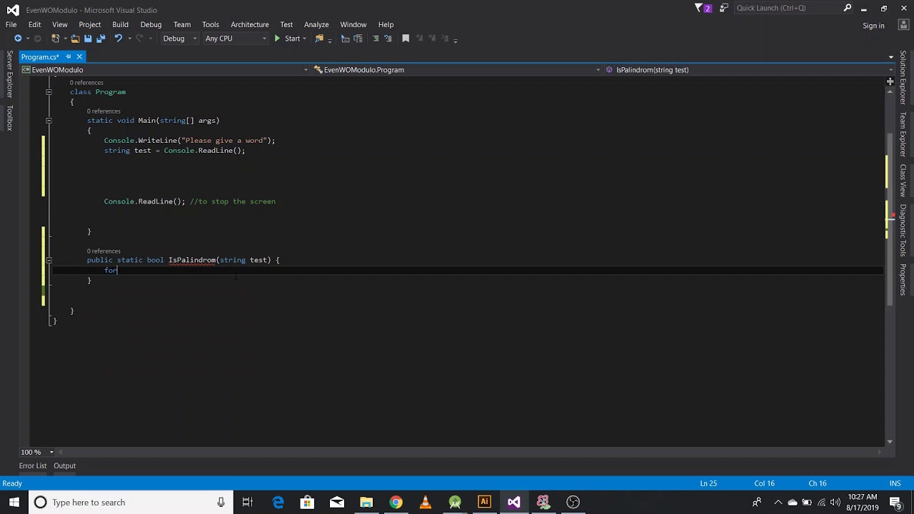 Palindrom Program on C# | What is Palindrom in English