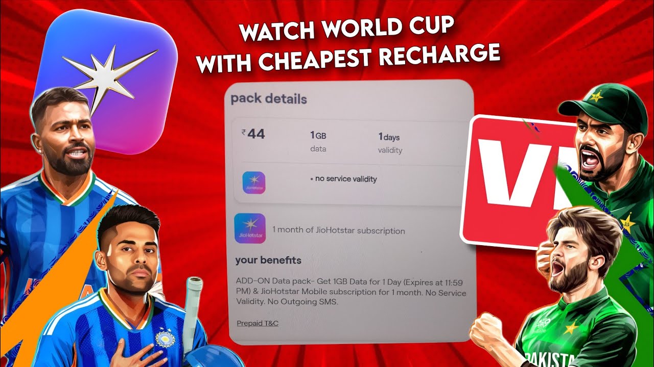 Vi JioHotstar Recharge in ₹44/-🔥: Cricket Recharge Plans, Jio, Airtel