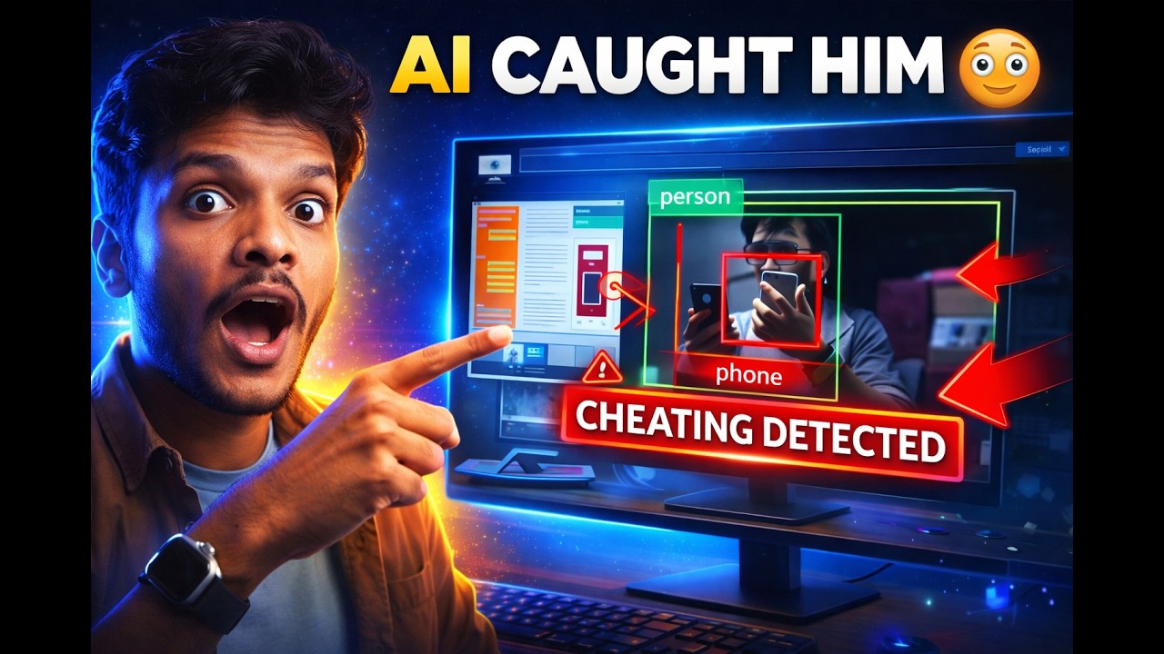 AI Catches Cheating Live 😳 | AI-Based Online Exam Proctoring System | Real-Time Object Detection