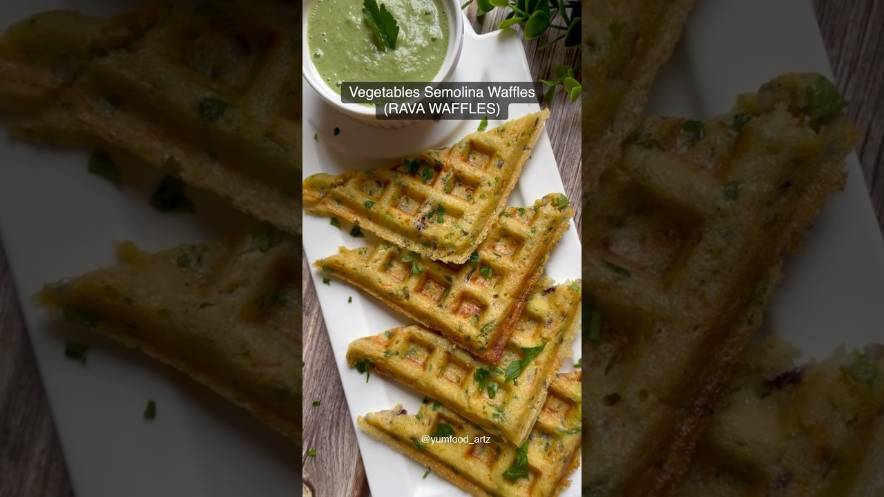 Vegetables Semolina Waffles| Savory Waffles| Rava Waffles #waffle #healthy #shorts #youtubeshorts
