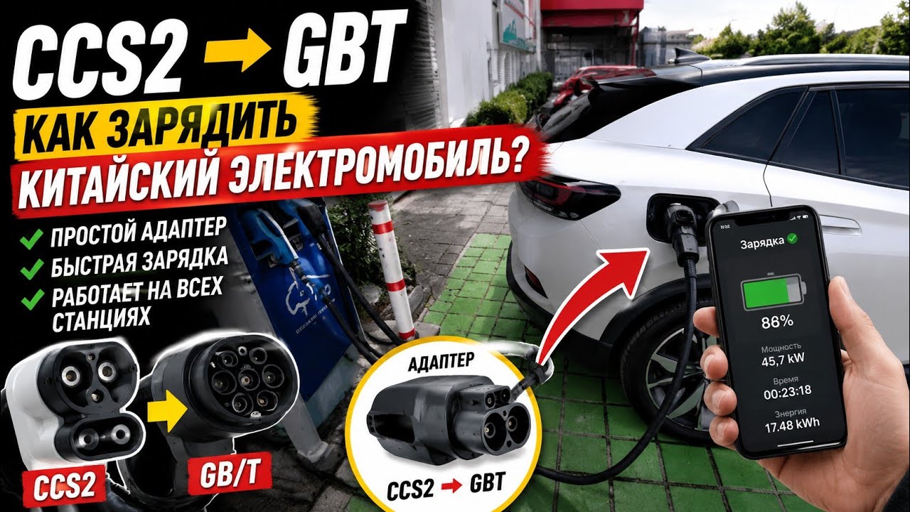 Адаптер CCS2 - GBt - Type2 Как зарядить китайский электромобиль ID.4 в Европе
