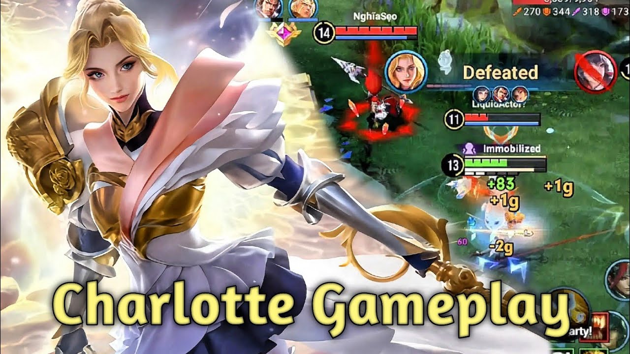 Charlotte Gameplay || In Clash Lane, Buffed New Patch, Damage Or tank?? 