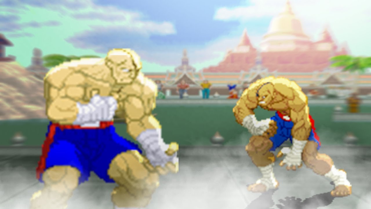 Sagat Poyochan vs Supreme Sagat. Street Fighter Mugen