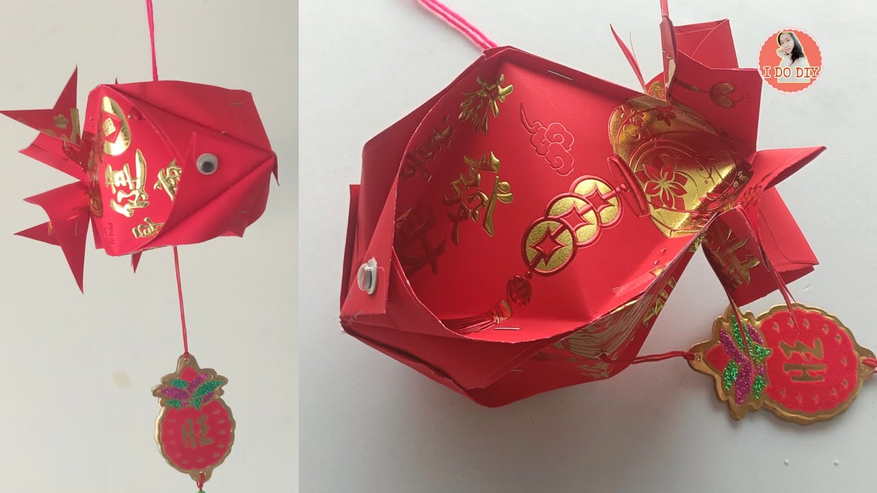 DIY fish Chinese lantern 🏮 from hongbao 